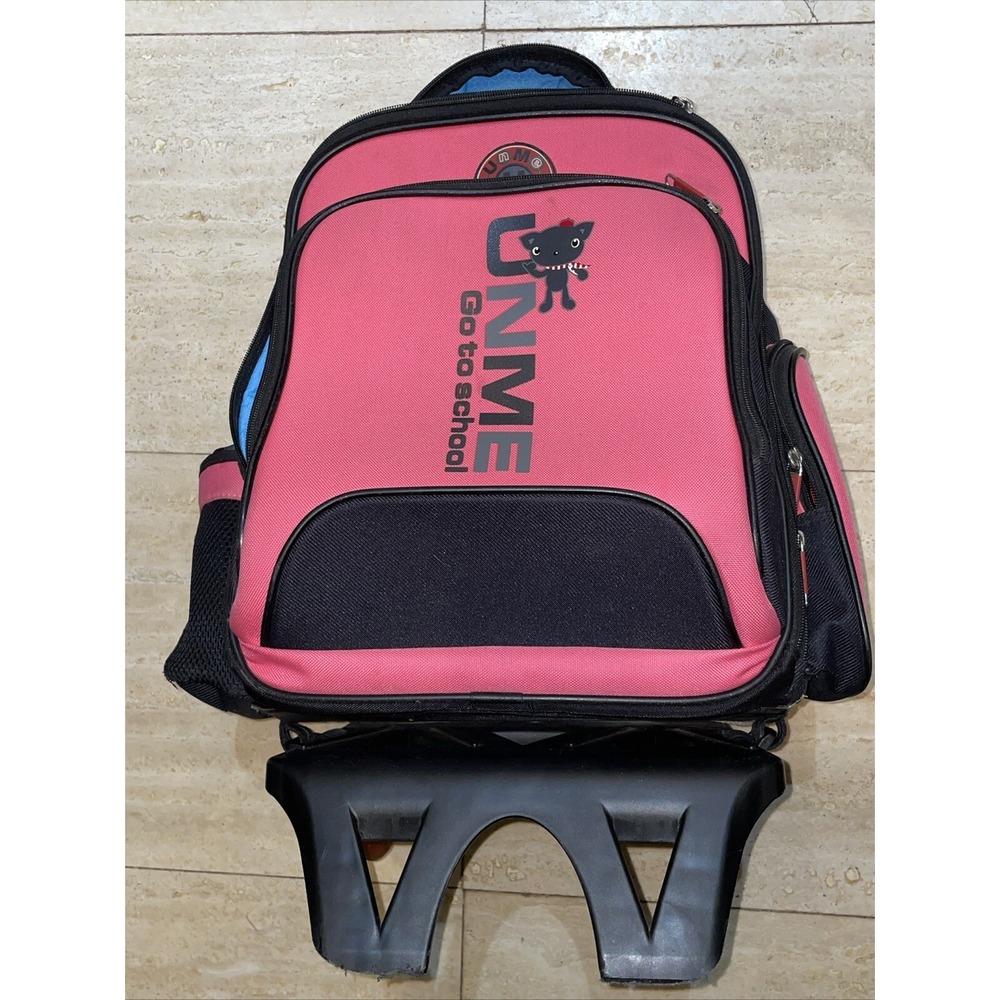 Unme Go To School Kids Rolling Backpack‎ for Girls Pink